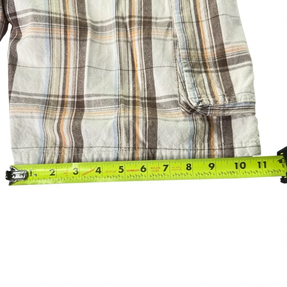 Quiksilver Plaid Cargo Shorts Men's Size 34 Brown Beige Orange Skate Y2K